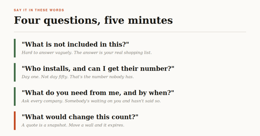 Four questions to ask before signing a kitchen cabinet quote